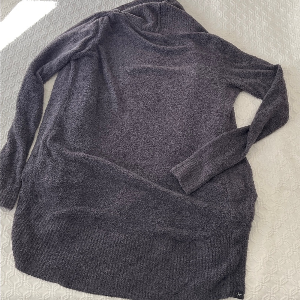 Barefoot Dreams CozyChic Circle Cardigan Women's Charcoal Open Front - Picture 9 of 10